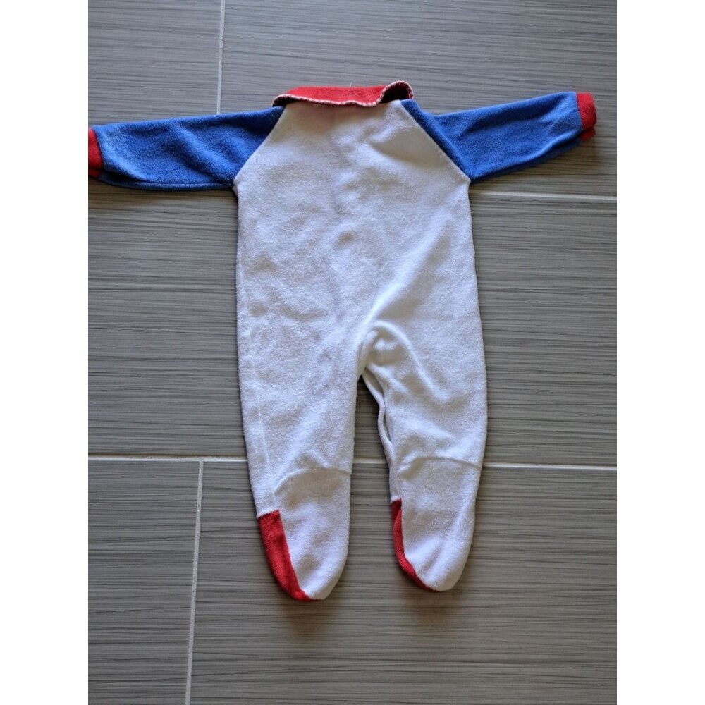 Vintage Infant Footed Sleeper Embroidered Bear Balloon Baby Size 0-10 Lbs USA - Picture 8 of 9